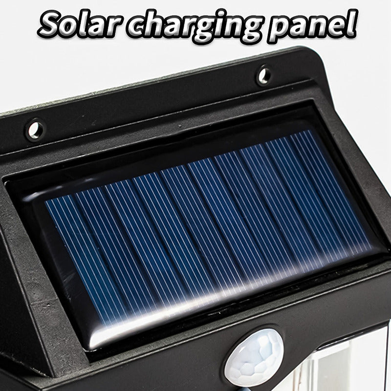 6 Farol Solar Aplique Pared 2 Led Sensor Movimiento Luz Cálida