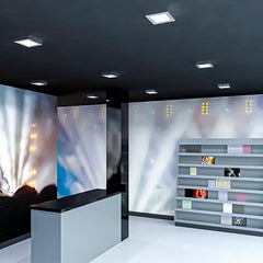 10 Foco Plafon Led Cuadrado Sobrepuesto 18w Luz Fria Niquel