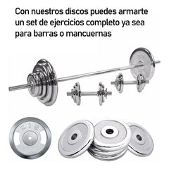 Disco Preolímpico 5 Kg Cromado Pesas Profesional Con Agarres