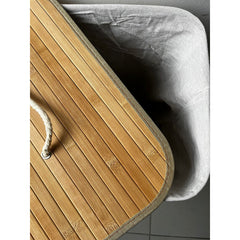 Cesto Canasto Ropa Sucia Bambu Whitmor 60 Cm Con Tapa Y Asas