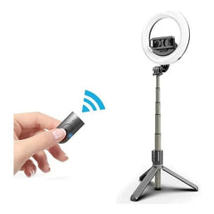 Baston Selfie Con Aro Bluetooh Led Aluminio Con Tripode