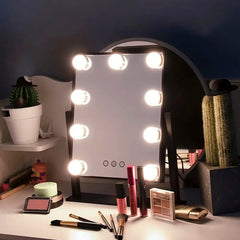 Espejo Maquillaje Tocador 9 Luces Usb 3 Modos Luz Led 360°