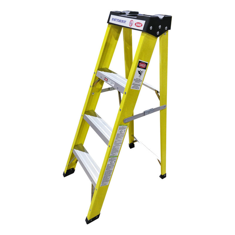 Escalera Fibra De Vidrio Industrial 1.2mts 4 Peldaños 150kg