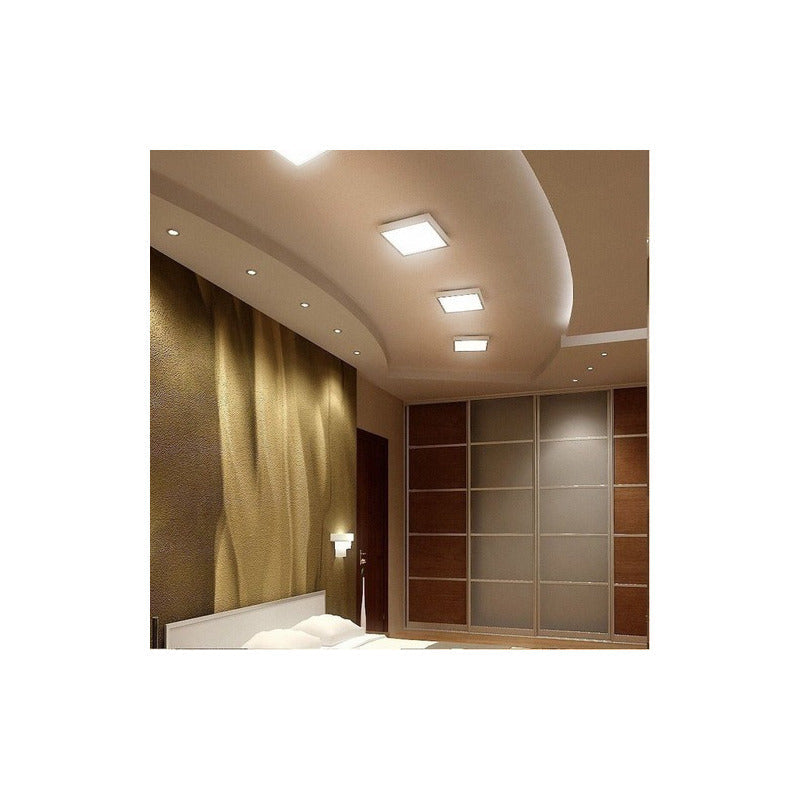 Foco Panel Led Plafon Sobrepuesto Cuadrado 18w Blanca Fria