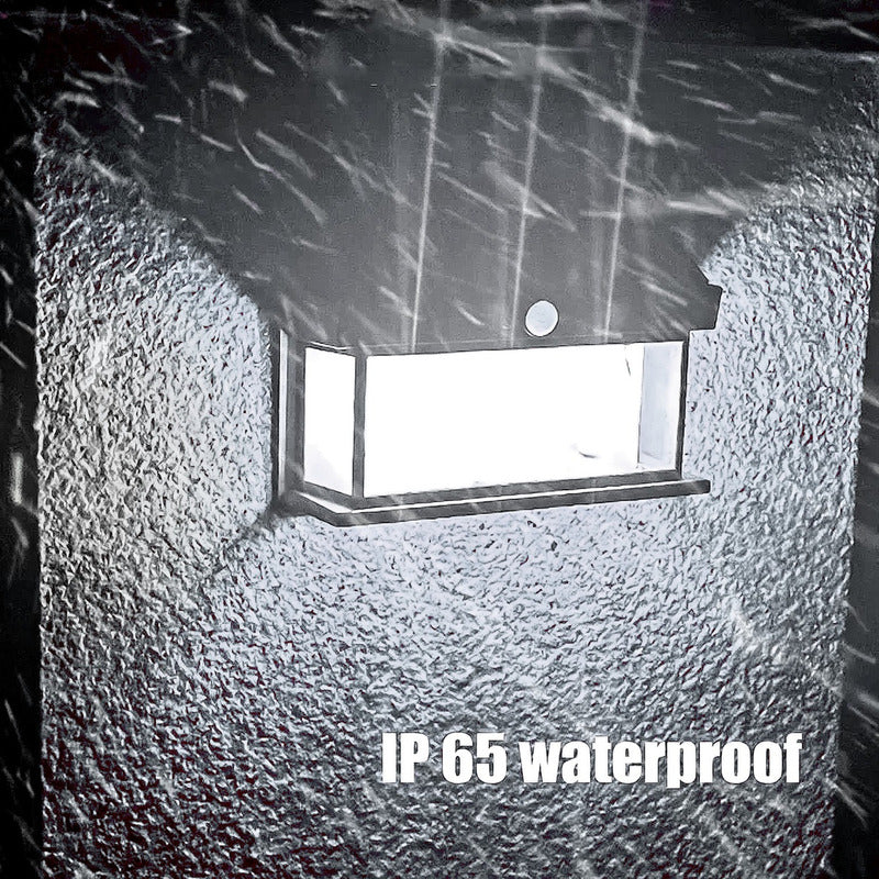 Farol Solar Jardin Aplique Pared Foco Led Luz Calida