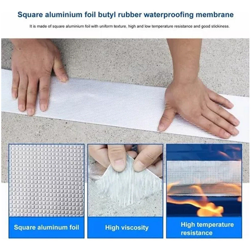 Cinta Sellador Techo Butilo Gotera Impermeable 150mm X 10mts
