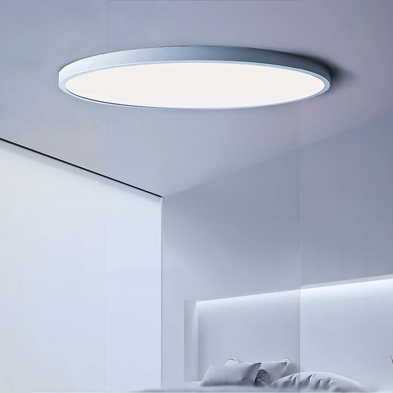 Foco Plafon Led Redondo Sobrepuesto 24w Luz Fria Niquel