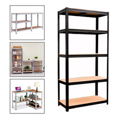2 Estantes Rack Metalico 180x90x40 Oficina Organizador Negro