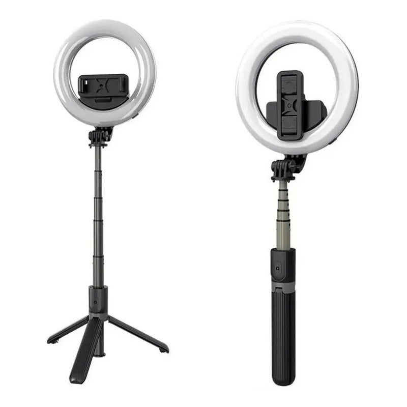 Baston Selfie Con Aro Bluetooh Led Aluminio Con Tripode