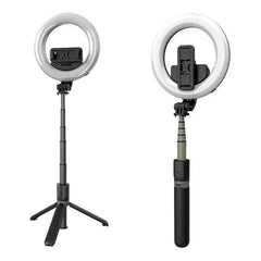Baston Selfie Con Aro Bluetooh Led Aluminio Con Tripode