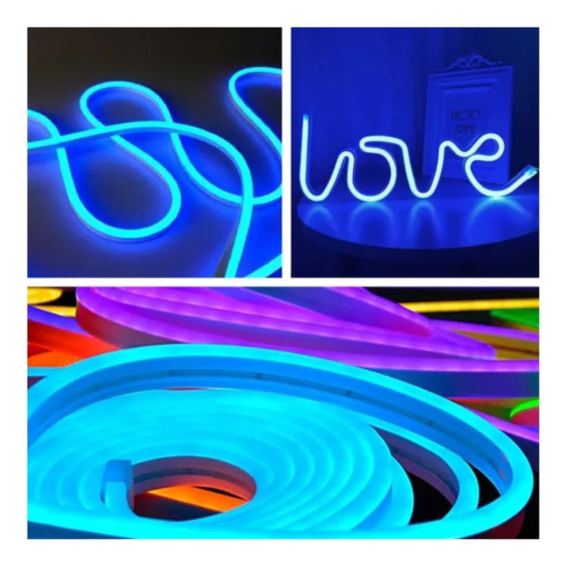 Cinta Led Rgb Flex De Neon 12v Con Luces Multicolor De 5m