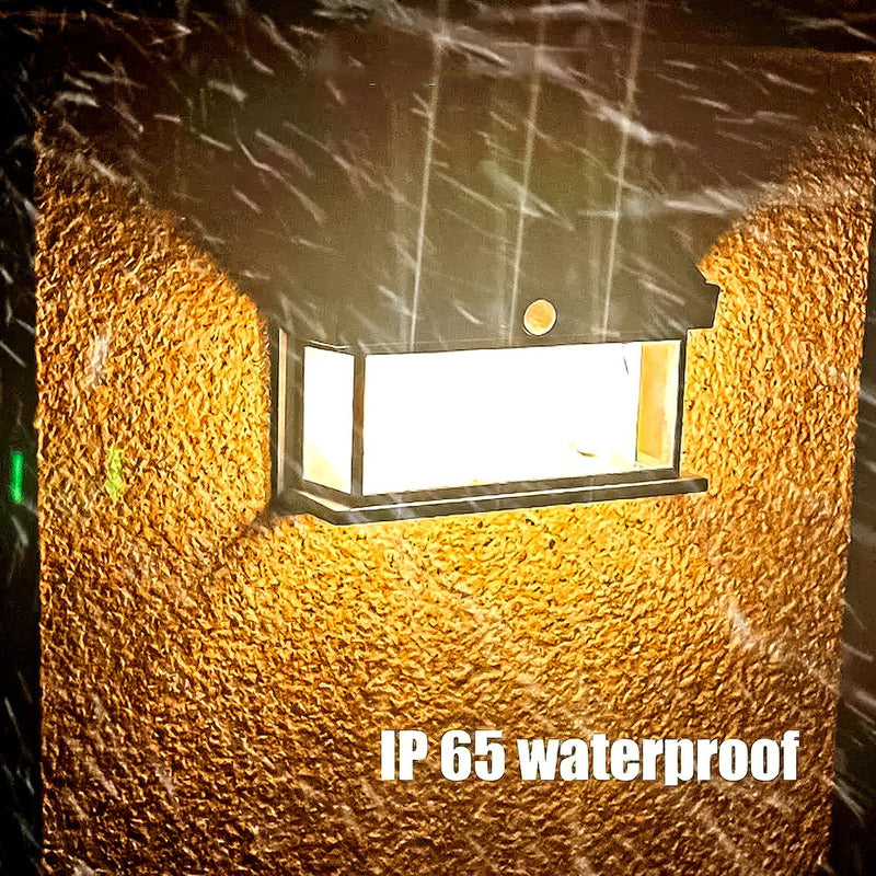 Farol Solar Jardin Aplique Pared Foco Led Luz Calida