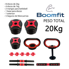 Kit Mancuernas Profesional 20kg Kettlebell Barra Gym