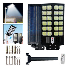 3 Foco Poste Solar Led 1200w Ip67 Exterior Alta Potencia Luz Fria