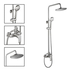 Columna De Ducha Acero Inoxidable Redondo 2 Salidas De Agua