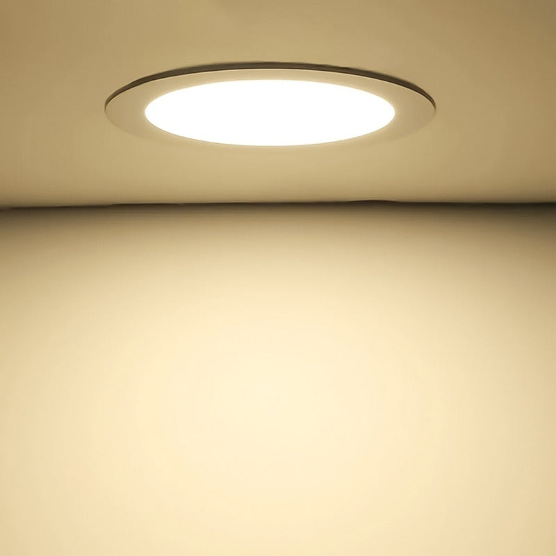 Foco Panel Plafon Led Embutido Redondo 18w Luz Blanca Calida