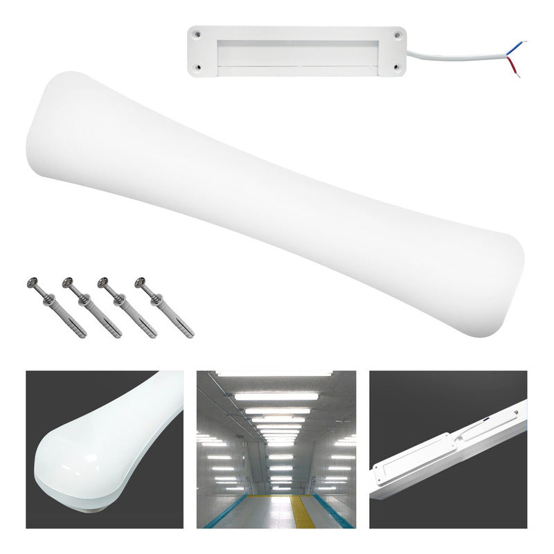 Foco Led Tubo Rectangular 24w Luz Fria 60cm Para Techo