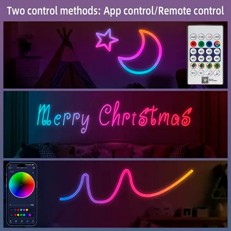 Cinta Tira Luz Led Rgb Neon Flex Bluetooth Usb 5 metros Con Control