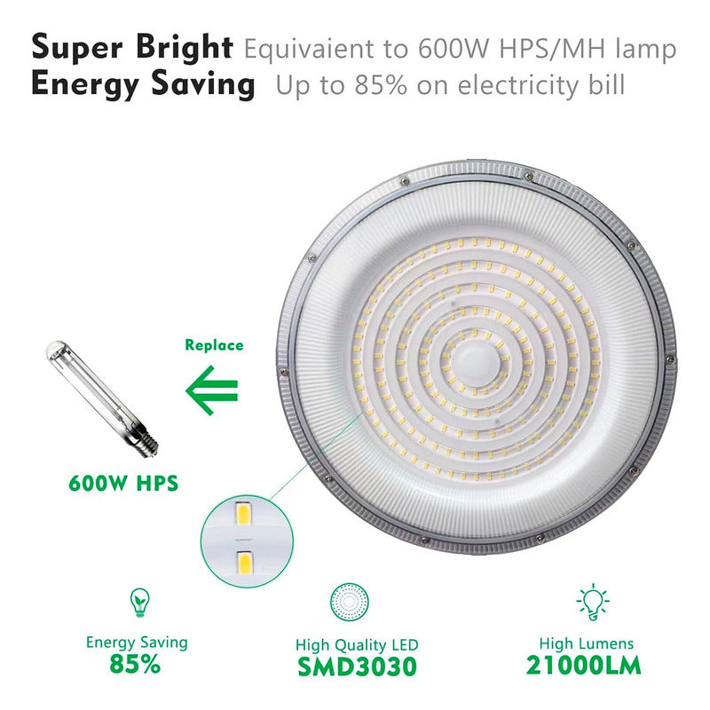 10 Foco Plafon 300w Ip65 Industrial Techo Campana Luz Fría