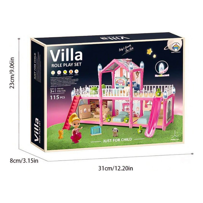 Casa De Muñecas Infantil Mascotas Muebles De 115pcs