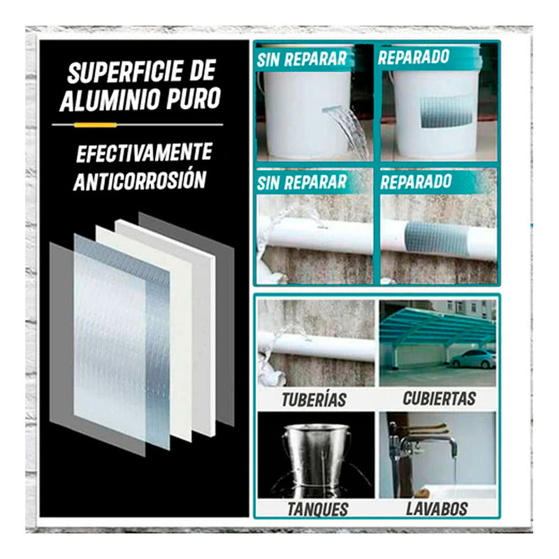 Cinta Sellador Techo Butilo Gotera Impermeable 50mm X 5mts