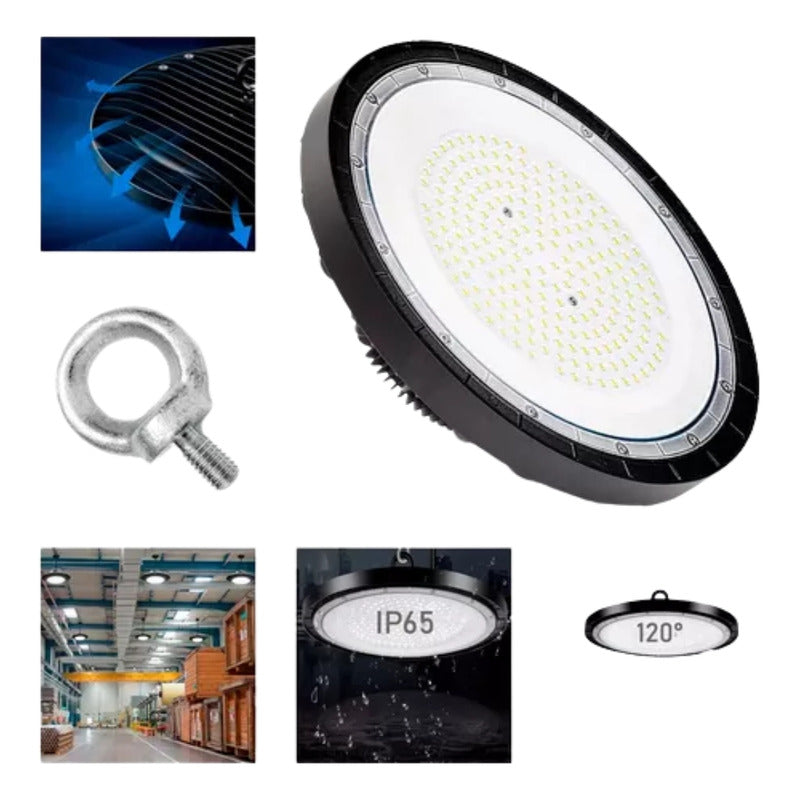 Foco Plafón Led 150w Ip65 Industrial 6500k Campana Luz Fría