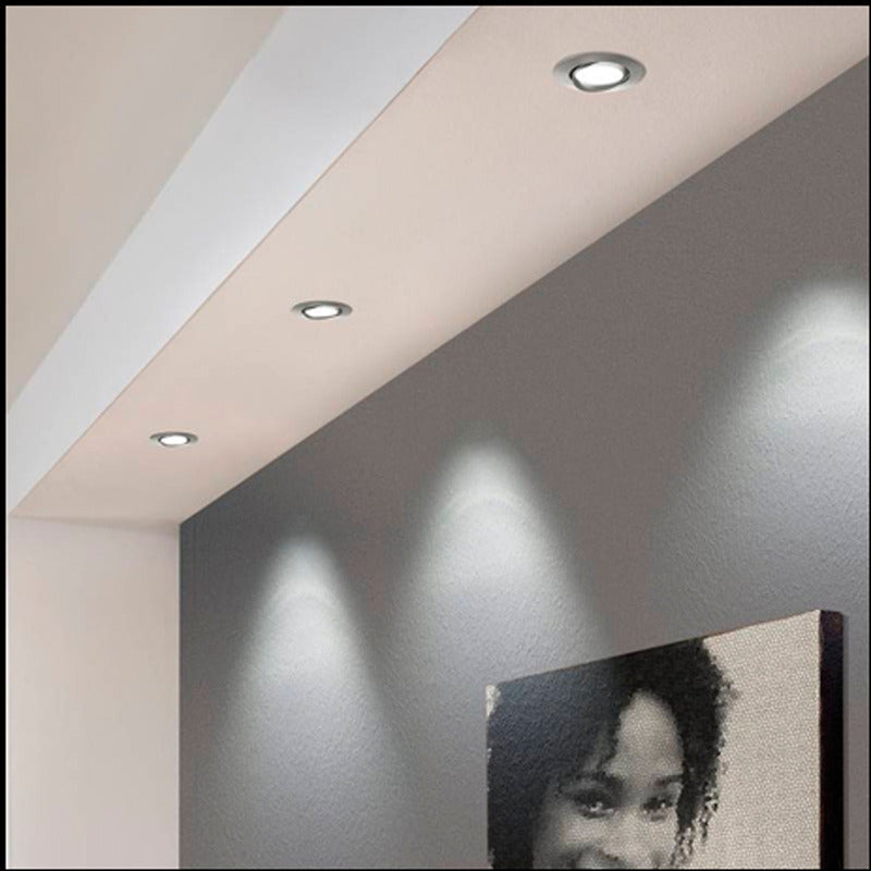 10 Foco Plafon Embutido Redondo 24w Luz Fria Borde Negro