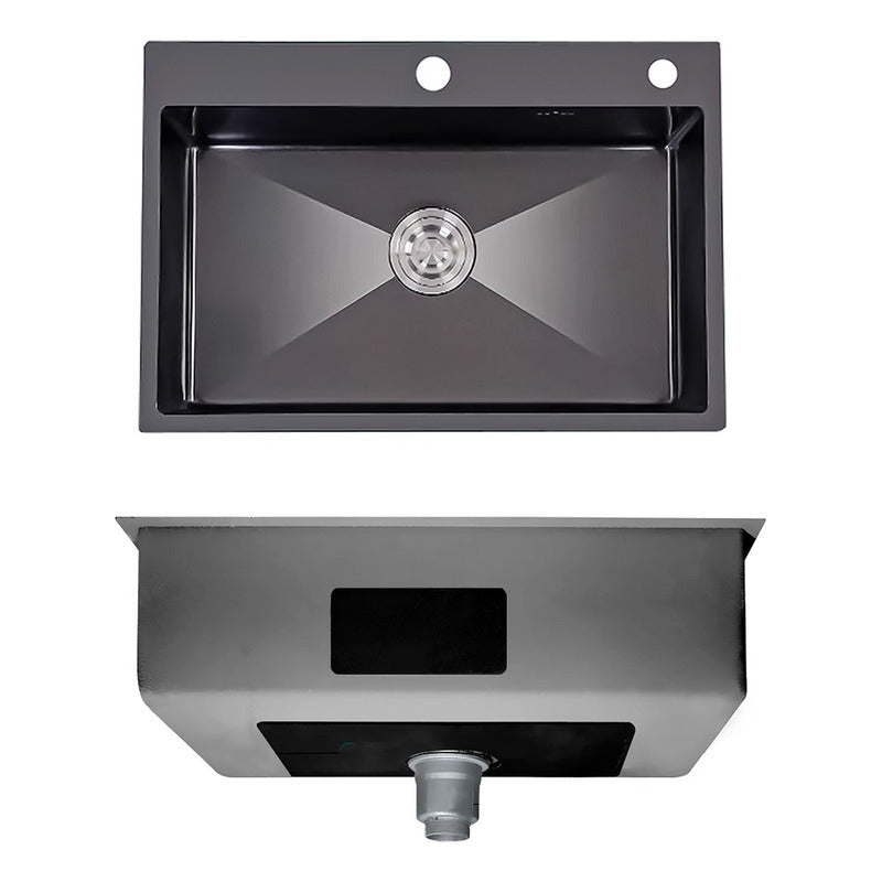 Lavaplatos 55x45cm De Acero Inoxidable Con Grifo Dual Con Accesorios
