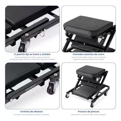 Camilla De Mecanico 6 Ruedas Plegable 150 Kg 2 En1