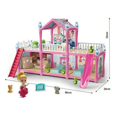 Casa De Muñecas Infantil Mascotas Muebles De 115pcs