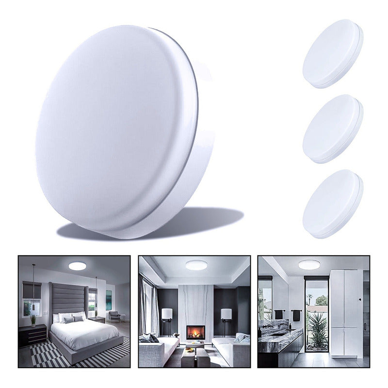 3 Foco Plafon Frameless Led Techo Sobrepuesto 48w Luz Fria