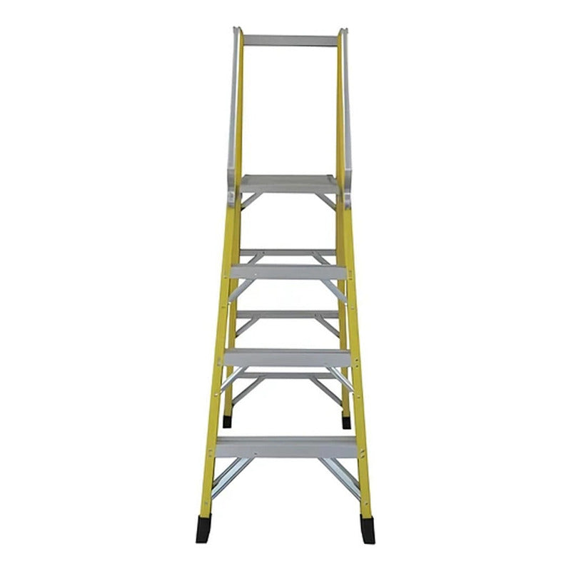 Escalera Industrial Plataforma Fibra De Vidrio 8 Peldaños
