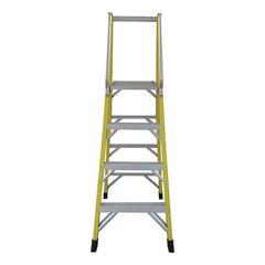 Escalera Industrial Plataforma Fibra De Vidrio 4 Peldaños