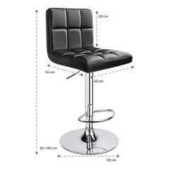 2 Silla Piso Bar Taburete Respaldo Ecocuero Altura Acolchado