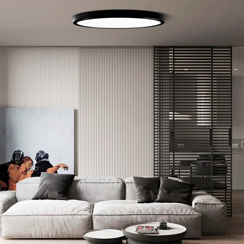 20 Foco Plafon Led Redondo Sobrepuesto 18w Luz Fria Niquel
