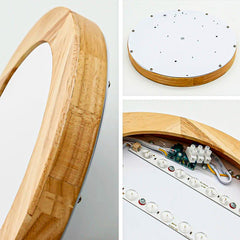 6 Foco Plafon Led Redondo Sobrepuesto 36w Luz Fria Madera