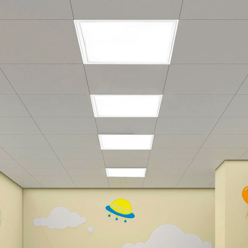 3 Foco Panel Led 48w 60x60cm Sobrepuesto Frio B. Blanco