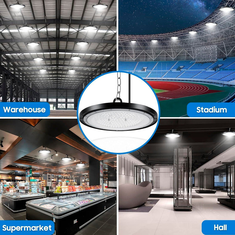 Foco Plafón Led 200w Ip65 Industrial 6500k Campana Luz Fría