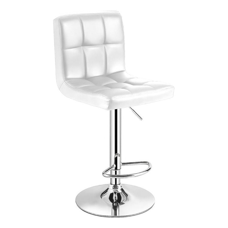 2 Silla Piso Bar Taburete Respaldo Ecocuero Altura Acolchado