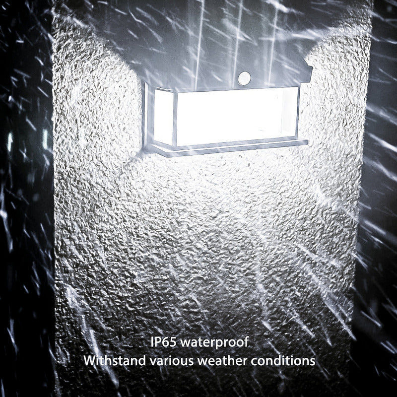 3 Farol Solar Aplique Pared 3 Ampolletas Led Sensor Luz Fría