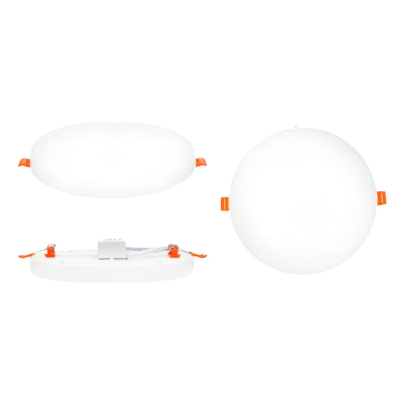 Foco Plafon Embutido 24w Sin Bordes Redondo Luz Blanca Fria