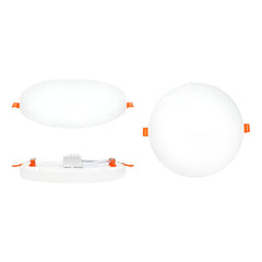 Foco Plafon Embutido 24w Sin Bordes Redondo Luz Blanca Fria