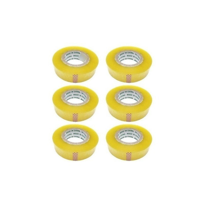 6 Cinta Embalaje Transparente 300 Metros 48mm Pack 6