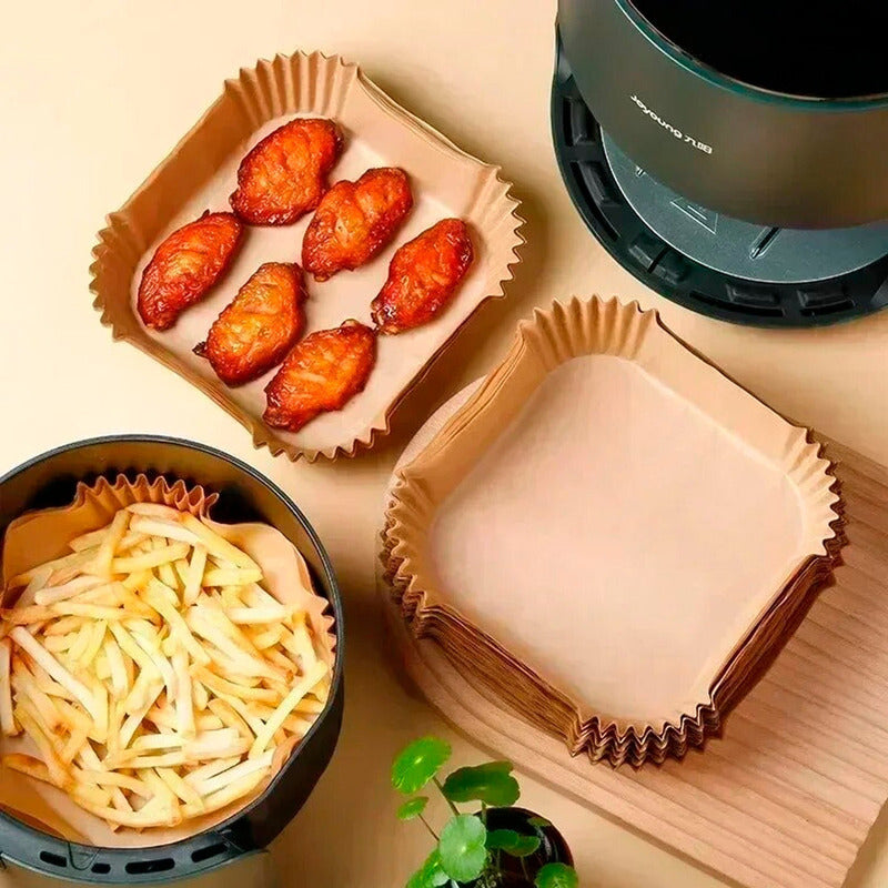 100 Forro Freidora Airfryer Papel Antiadherente Desechable C