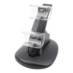 Base Cargador Para Dualshock 4 Con 2 Slot Carga Micro Usb