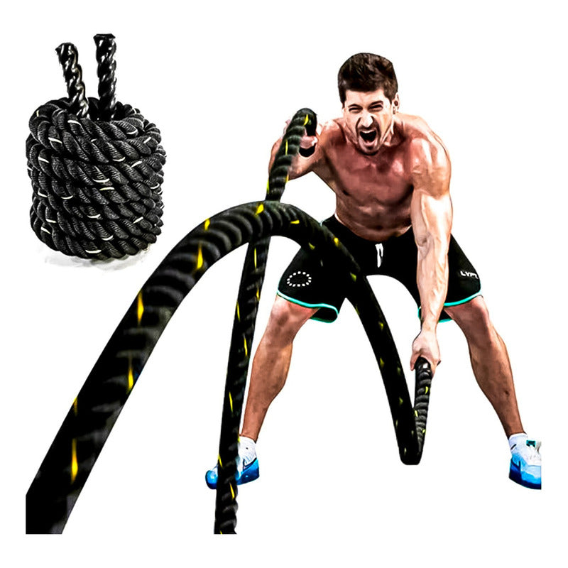 Cuerda Crossfit Battle Rope Correa 15 Metros X 38 Milimetros
