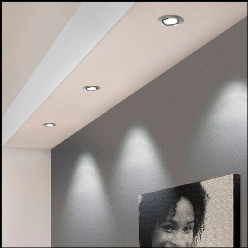 Foco Plafon Led Embutido Redondo 18w Luz Fria Borde Negro