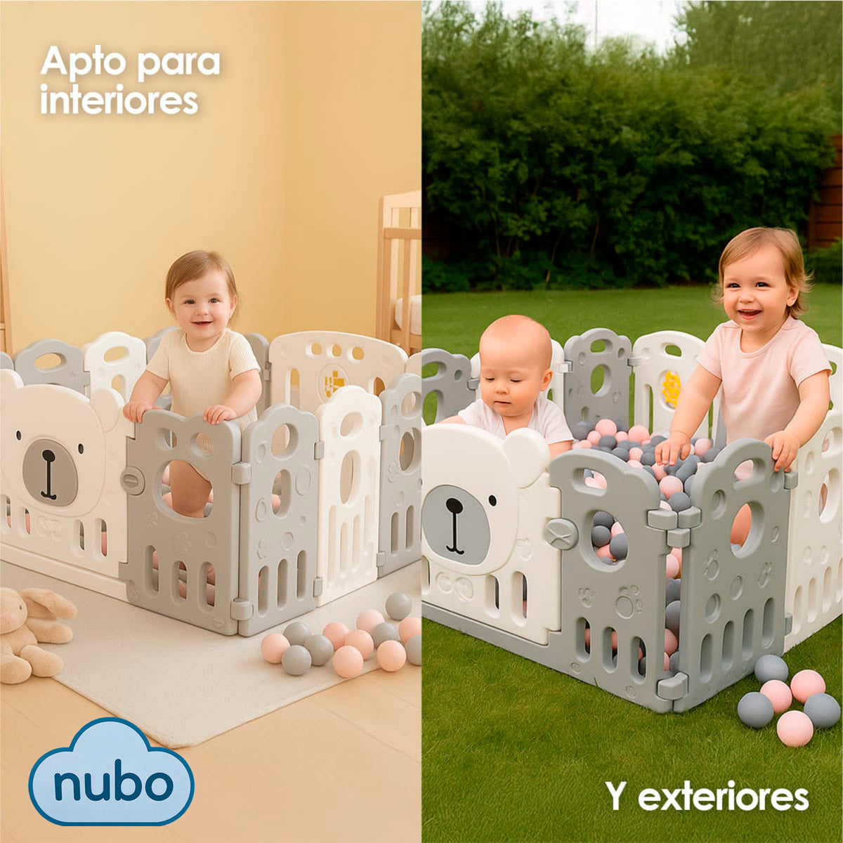 Corral Armable Bebe Nubo Seguridad Paneles De 120x120cm