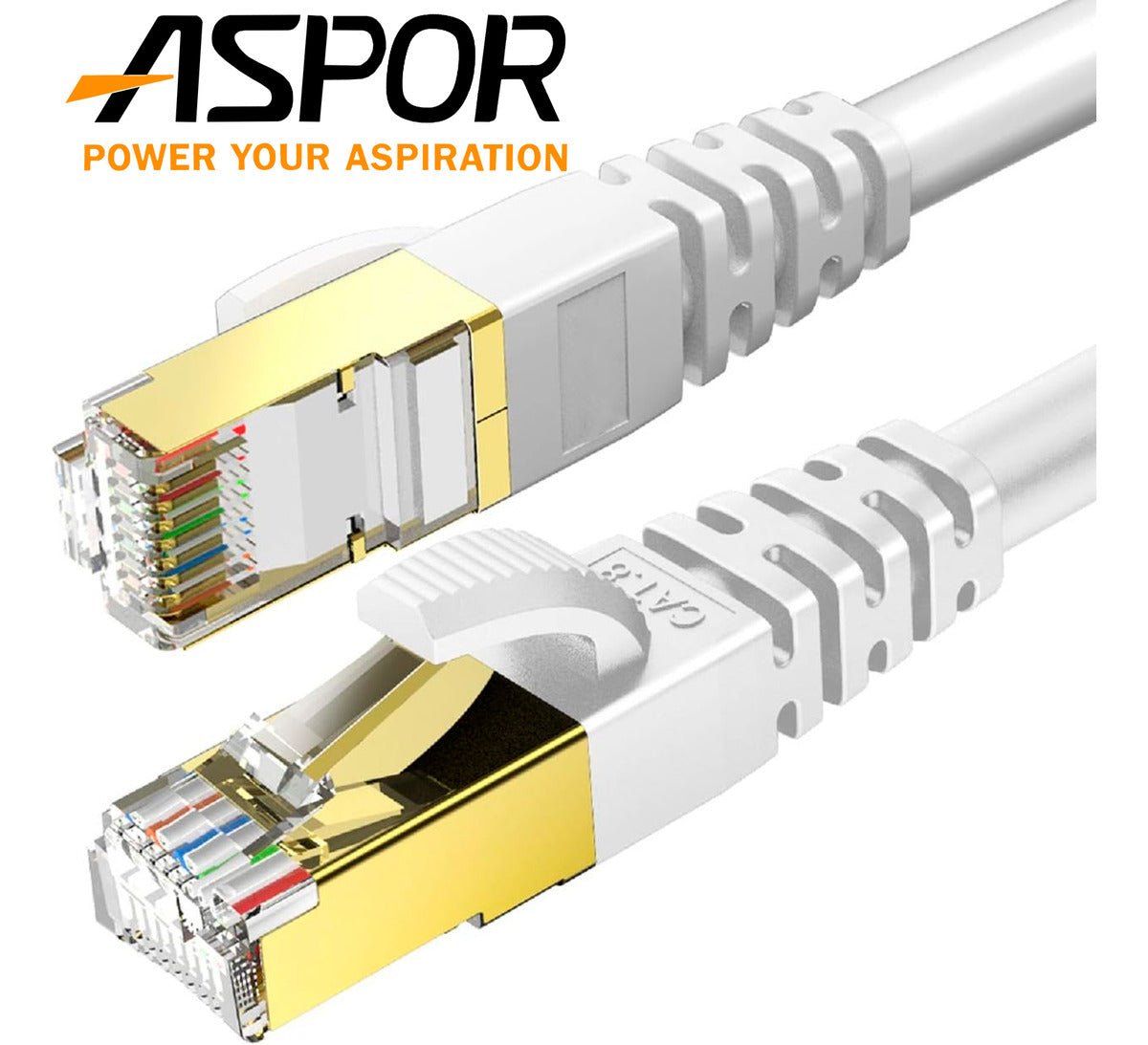 Cable De Red Cat8 Utp Oro 24k 50mts Wifi7 40gbps Sftp
