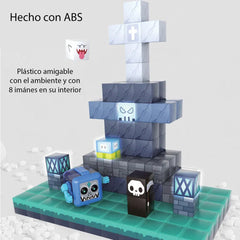 Bloques Magnéticos Tipo Minecraft Underworld 190pc Y 17 De Luz